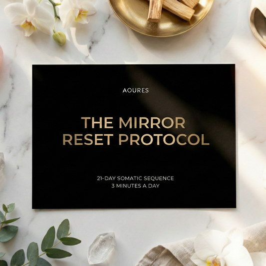 AOURES The Mirror Reset Protocol: 21-Day Somatic Wellness Ritual Guide with Daily SMS Accountability for Busy Lives - Printed Wellness Routine for Calm Consistency